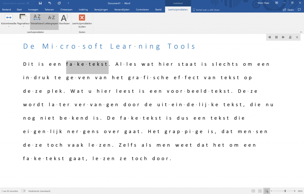Learning Tools in Word